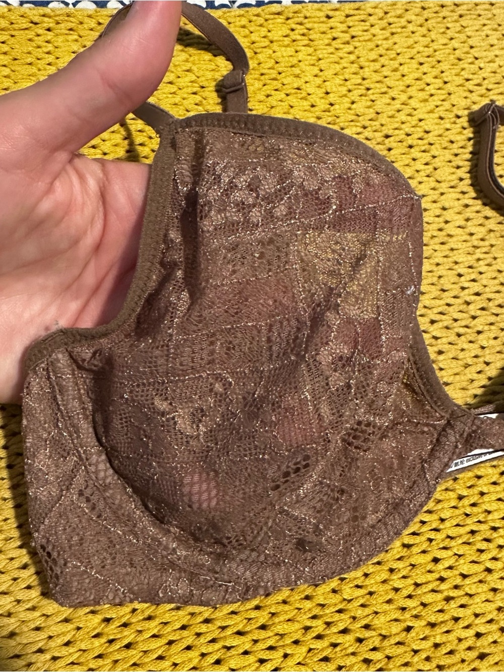 Victoria’s Secret Brown Lace Unlined Plunge Underwire Bra - Picture 2 of 7